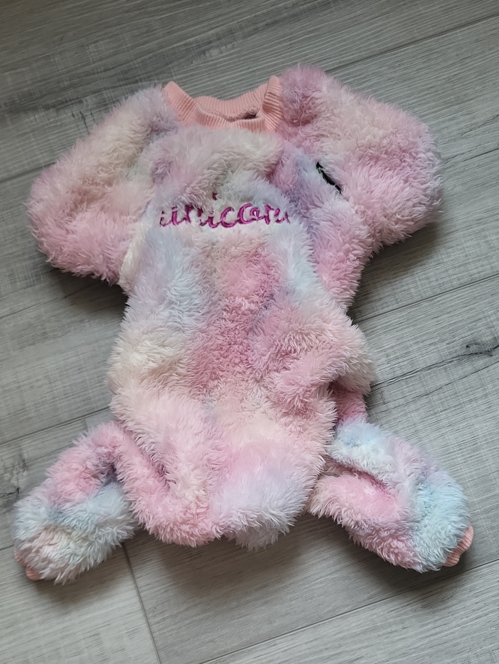 Pink Plush Unicorn Dog One-Piece